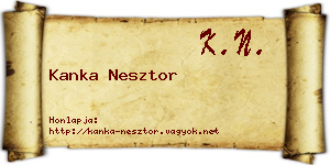 Kanka Nesztor névjegykártya